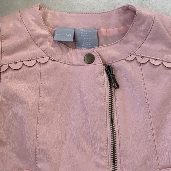 Tahari Pink Faux Leather Jacket 2T 🤩 EUC - Picture 5 of 15